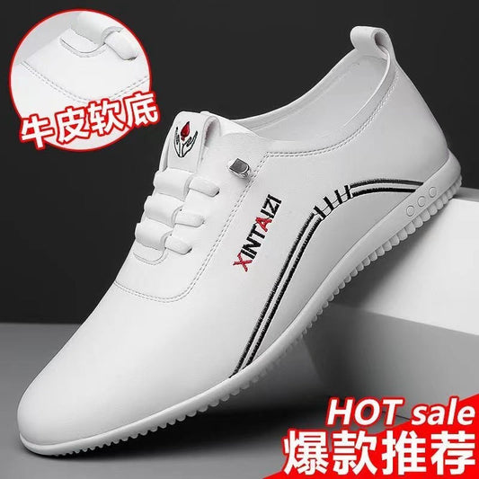 Sapatos de couro masculinos confortáveis e versáteis