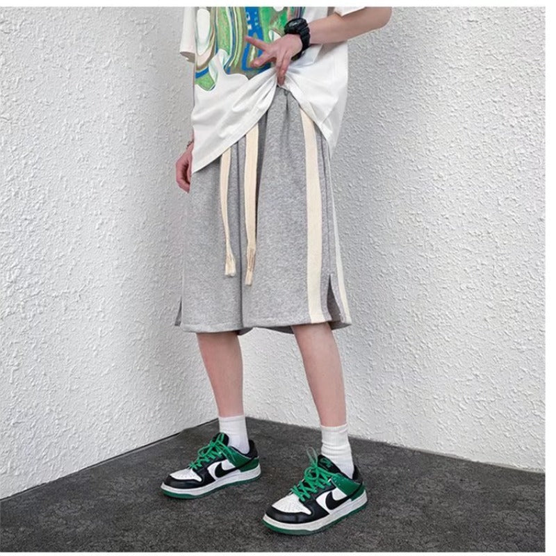 shorts largo masculino com laço e detalhes