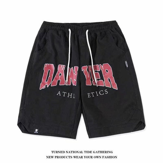 Shorts masculinos de verão, calças de cinco pontas, calças de praia soltas da moda, calças esportivas de basquete