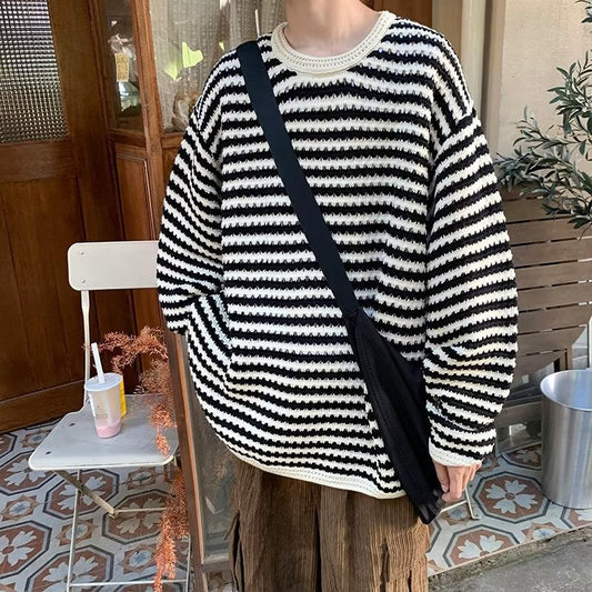 suéter de malha masculino listrado