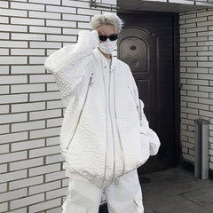 jaqueta larga masculino estilo motoqueiro punk