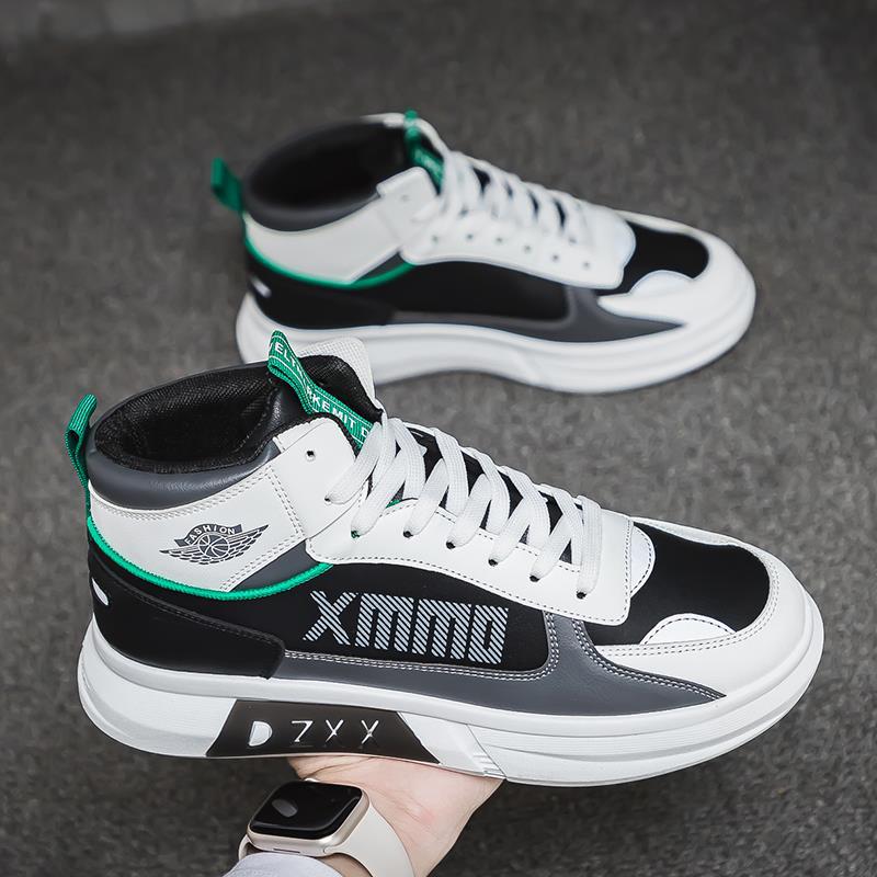 tênis esportivos de cano alto de sola grossa estilo high street