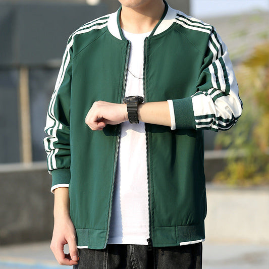 jaqueta listrada masculina com listra nos braços