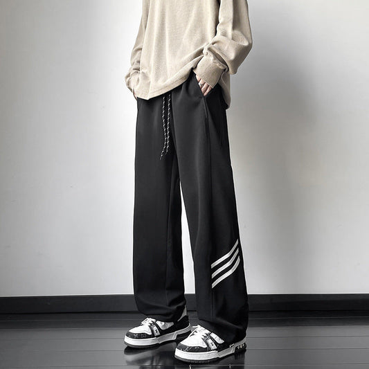calça reta masculina high street com alça