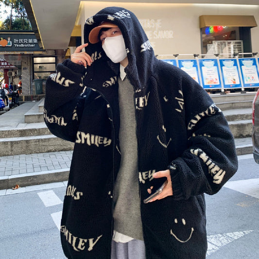 blusa de frio larga de algodão estilo streetwear com estampa
