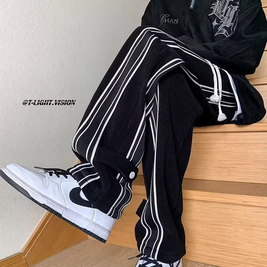 calça de moletom larga com faixa