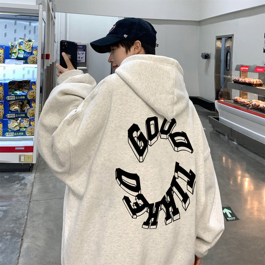 moletom com capuz masculino high street estilo universitário