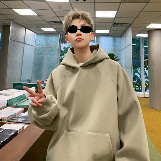 moletom largo masculino de cor solida