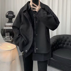 jaqueta casual masculina larga estilo streetwear