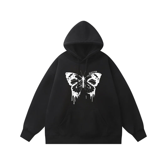 moletom feminino com estampa de borboleta estilo high street