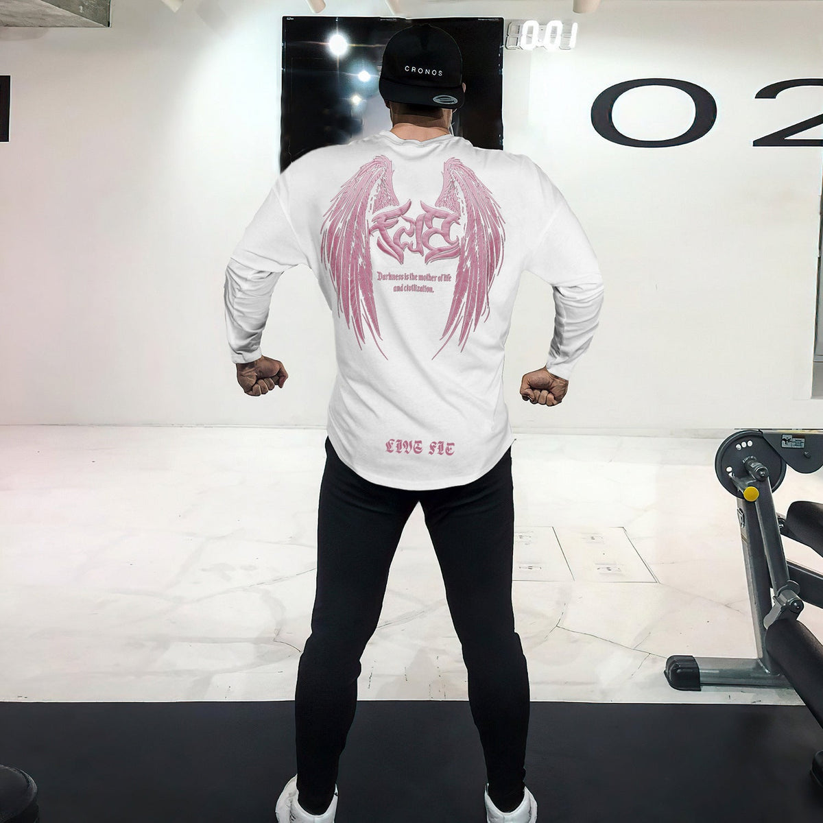 camisa de manga comprida marca moderna solta e respirável com estampa