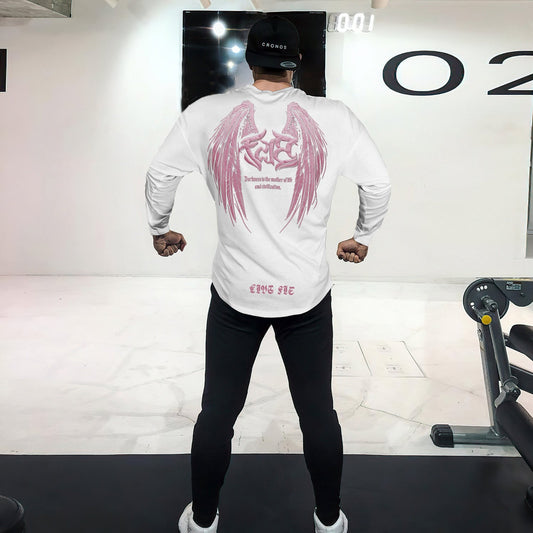 camisa de manga comprida marca moderna solta e respirável com estampa