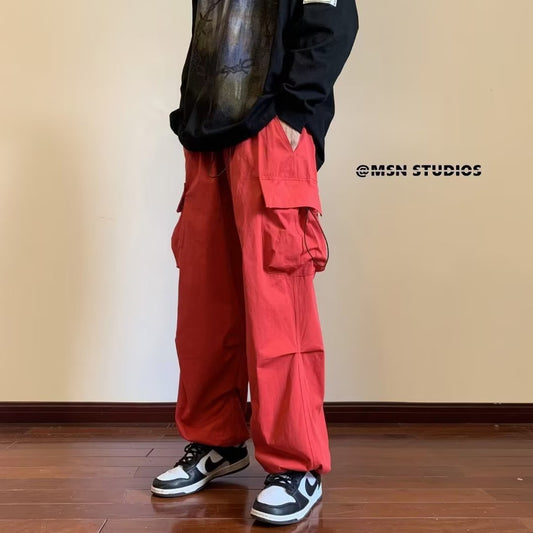 calça cargo estilo coreano com bolsos