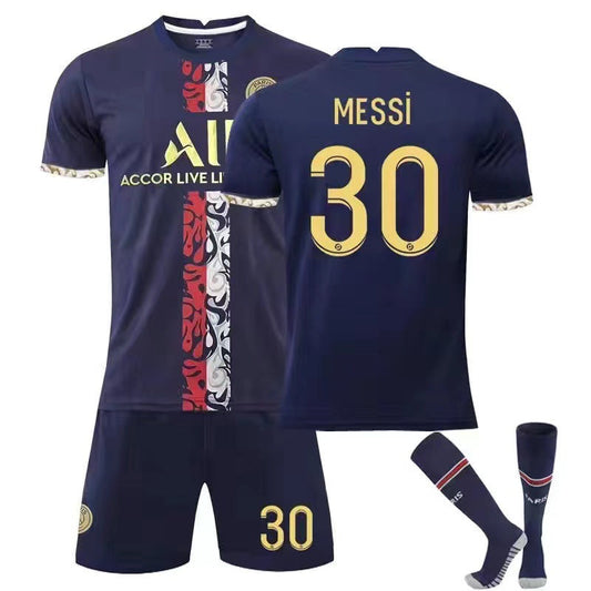 uniforme de time de futebol do clube Paris Saint Germain com nome do Neymar, Messi modelo tailandes