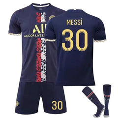 uniforme de time de futebol do clube Paris Saint Germain com nome do Neymar, Messi modelo tailandes