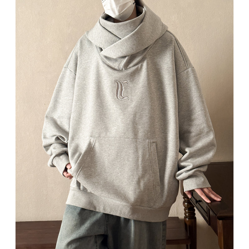 moletom com capuz e gola alto estilo streetwear