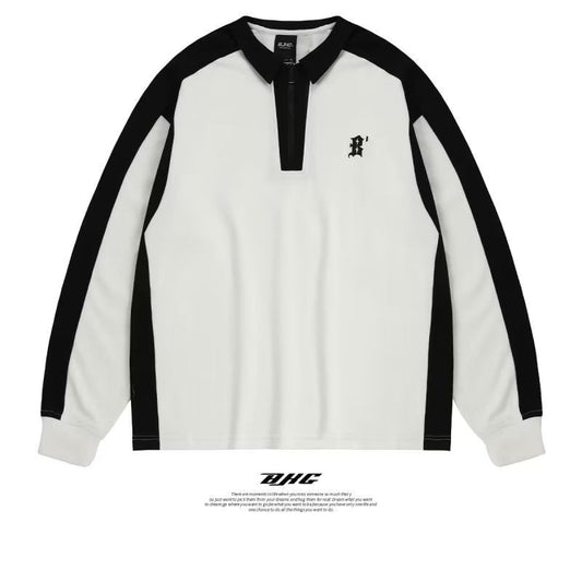 polo masculina com ziper para fechar estilo high street