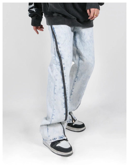 Hong Kong moda masculina verão novo estilo 2022 letra personalizada jeans hip-hop ins maré alta tendência de rua ruffian calças bonitas