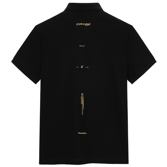 camisa polo masculina com escritas nas costas high street