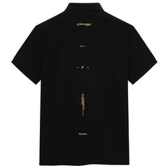 camisa polo masculina com escritas nas costas high street