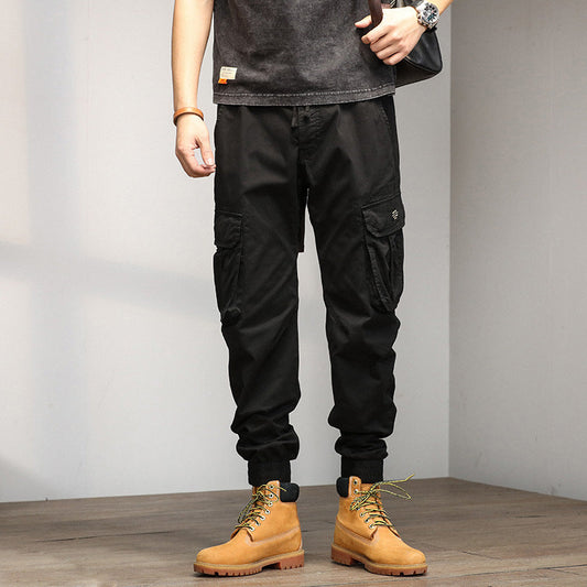 calça estilo cargo com multi bolsos estilo high street