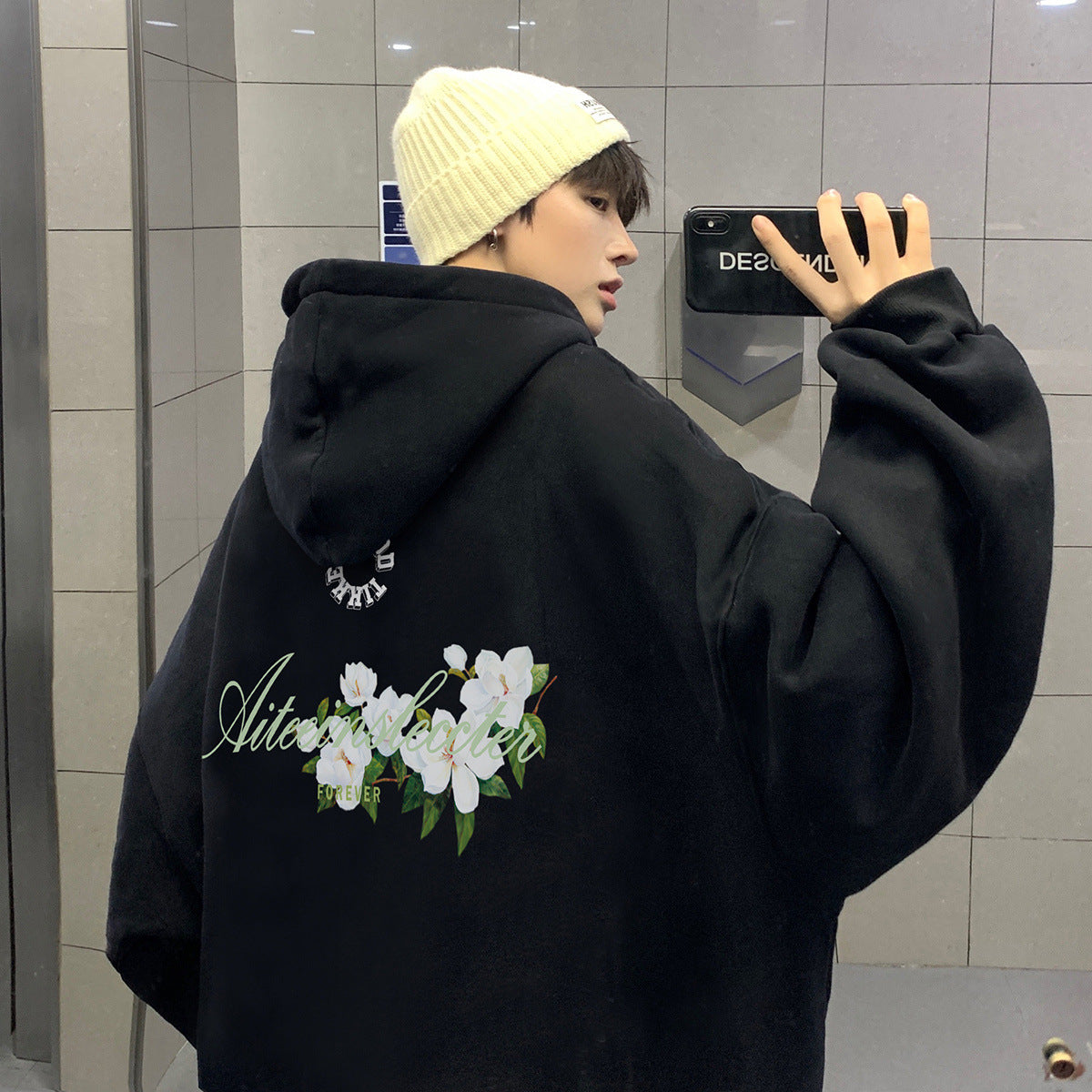 moletom com capuz masculino seção grossa