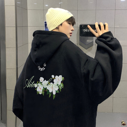 moletom com capuz masculino seção grossa