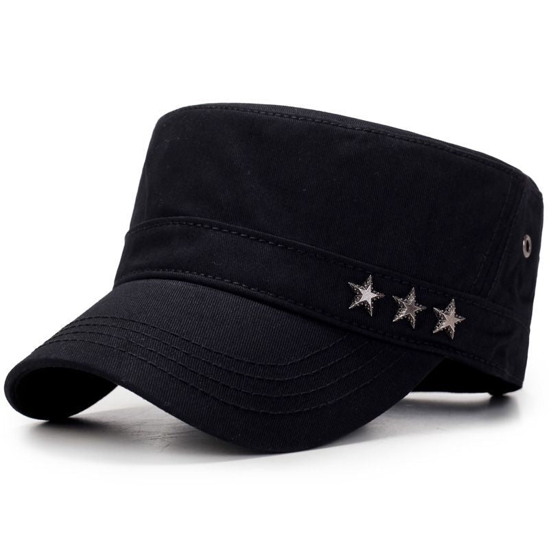 boné militar moderno masculino com estrelas deetalhadas