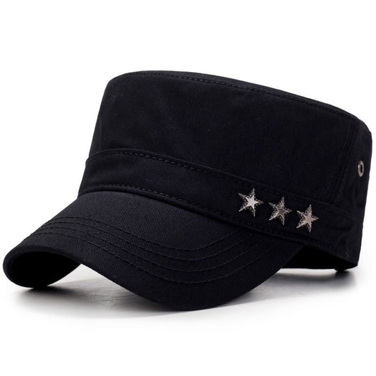 boné militar moderno masculino com estrelas deetalhadas