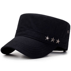 boné militar moderno masculino com estrelas deetalhadas