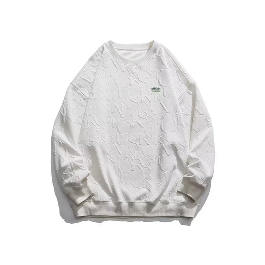 Suéter de gola redonda masculino estilo streetwear