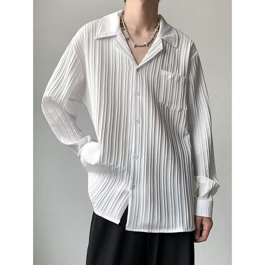camisa de botão textura sentido pit strip
