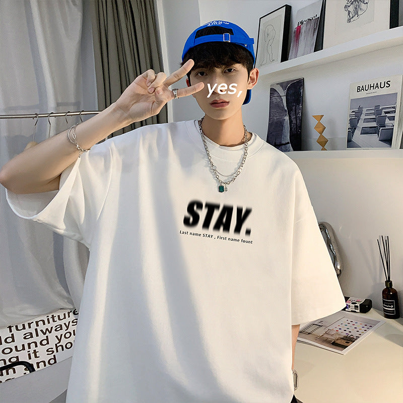 camisa larga masculina com ''Stay'' estampado high street