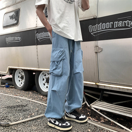 calça cargo modelo fina com bolsos e laço pra se amarrar