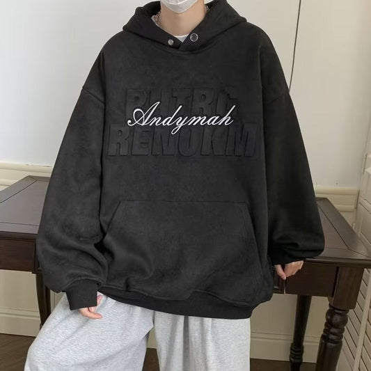 moletom largo masculino com estampa escrita high street