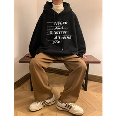 moletom largo masculino com estampa de escritas estilo hip hop