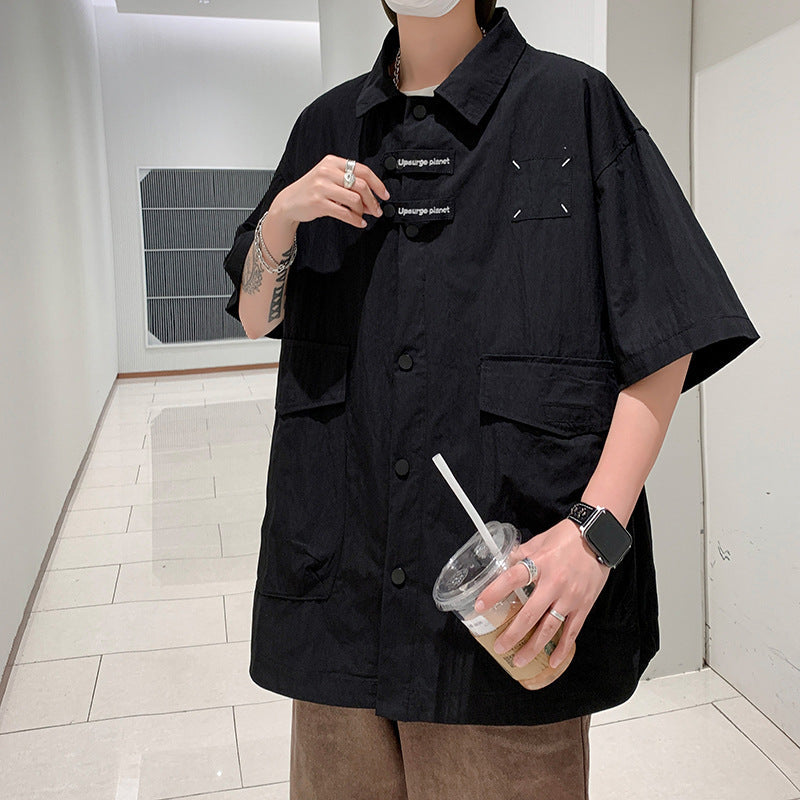 camisa masculina estilo retro verão