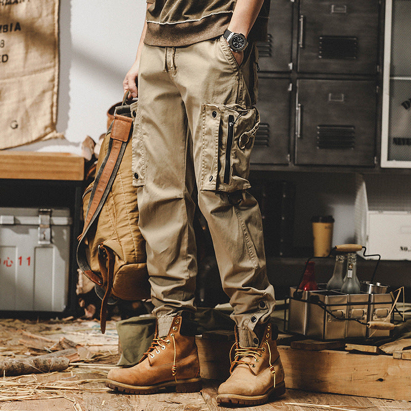 calça cargo masculina estilo militar high street