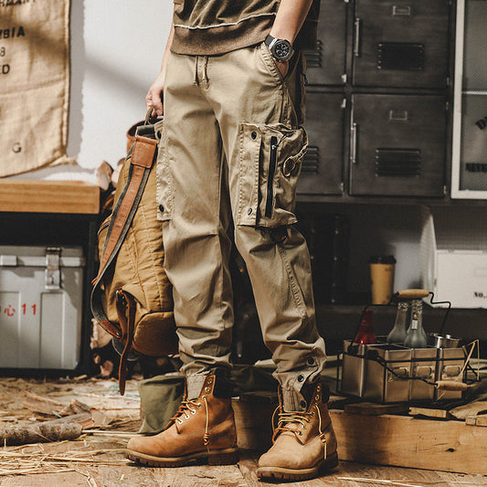 calça cargo masculina estilo militar high street
