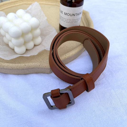 cinto de fivela quadrada masculino casual