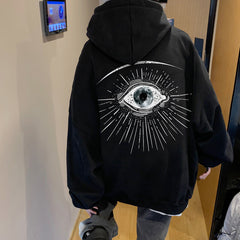 moletom largo masculino com olho no fundo estampado