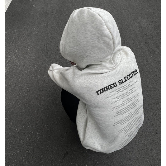 moletom largo masculino com texto no fundo estilo high street