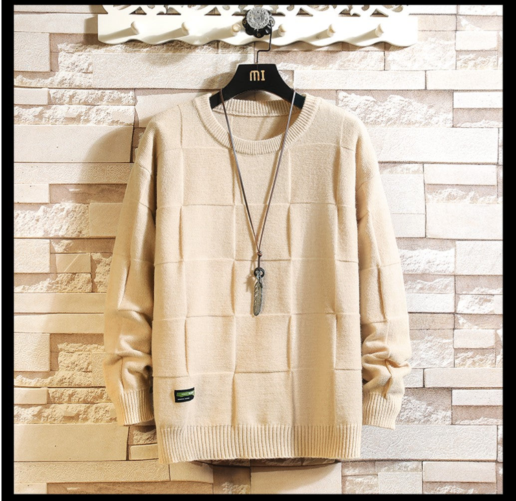 sueter listrado em quadrados masculino high street