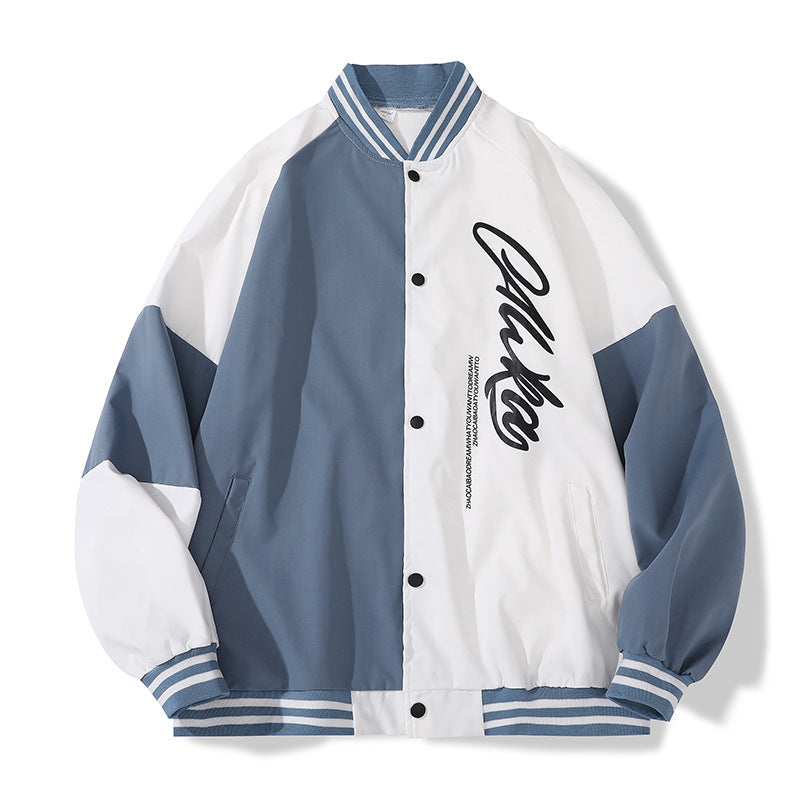 jaqueta de baseball masculina com botões