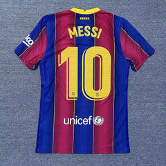 camisa de time de futebol do Clube Barcelona FC retro com o nome do Messi atrás modelo Tailandes