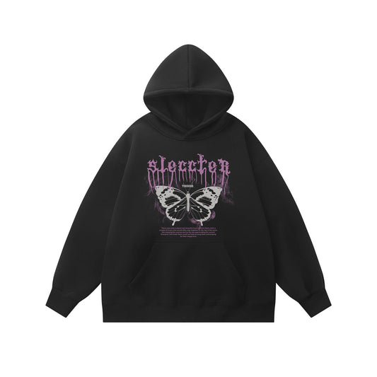 moletom masculino com borboleta estampada estilo high street