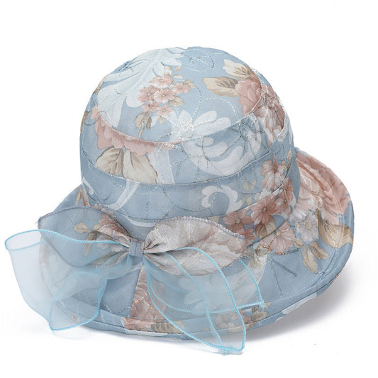 chapeu feminino com faixa de borboleta de flores