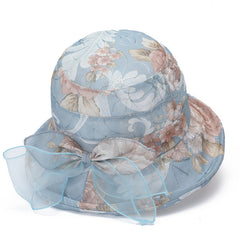 chapeu feminino com faixa de borboleta de flores