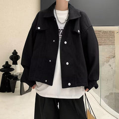 jaqueta masculina de gola quadrada e botões