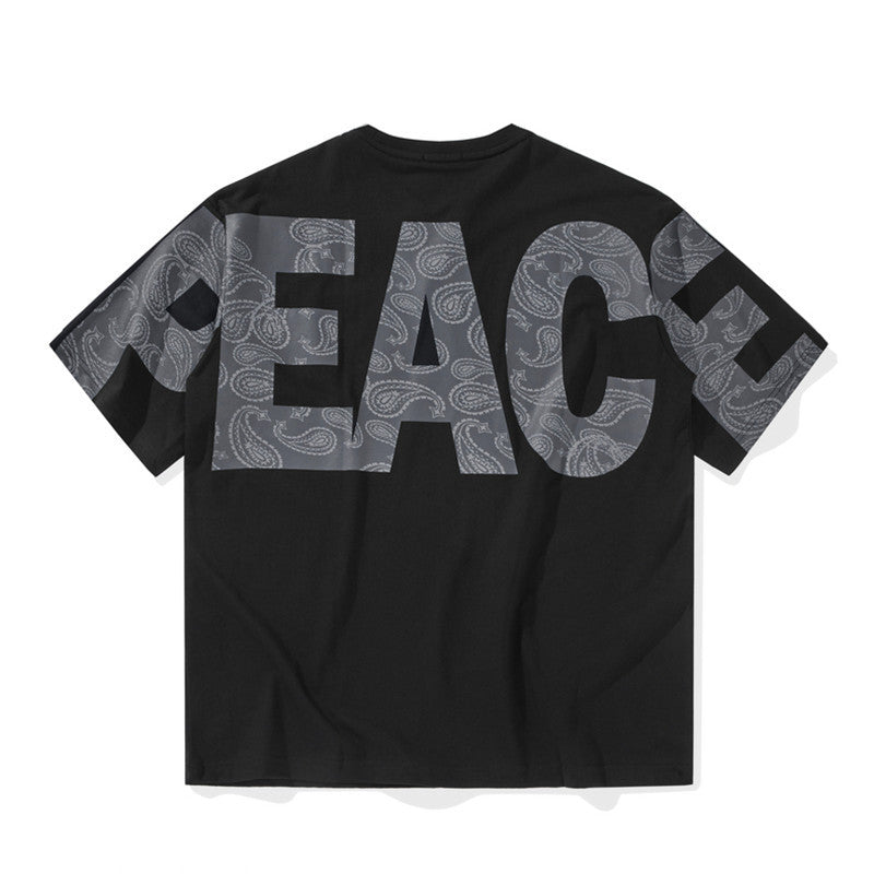 camisa larga masculina com ''PEACE'' estampada high street